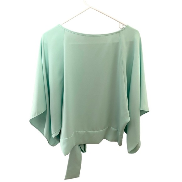 Amanda Uprichard Mint Wide Sleeve Side Tie Top - Picture 2 of 7